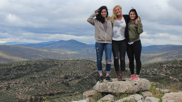 La Roche University students studying abroad in Greece.